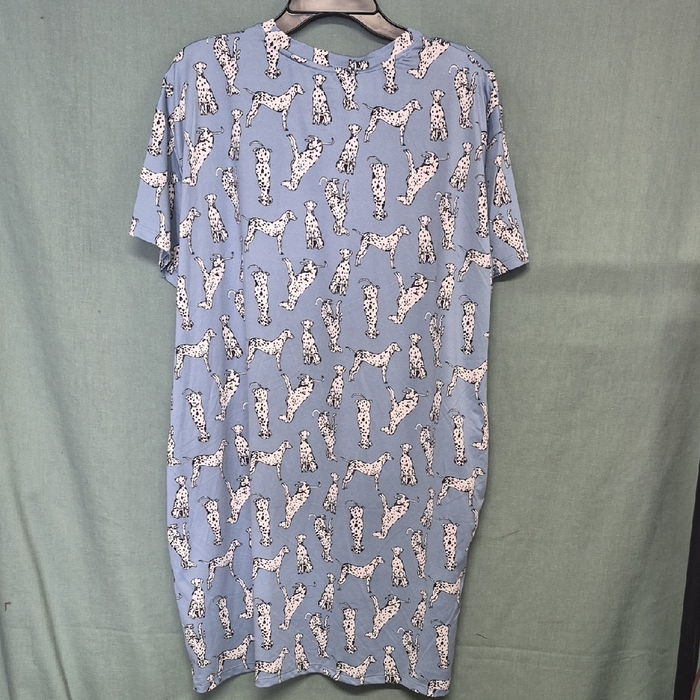 Women’s Blue Dalmatian Print Sleep Shirt - Picture 7 of 7